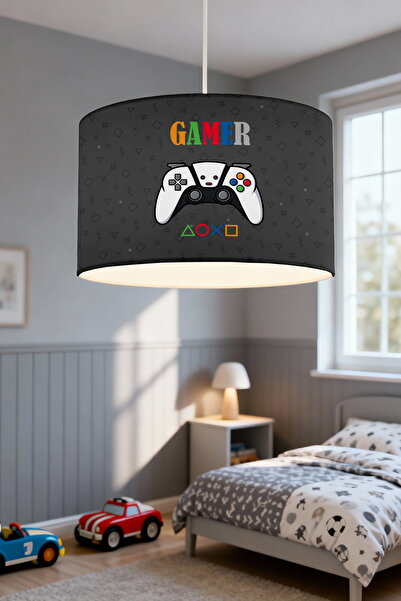 EVPANYA Gamer Oyuncu 12 Desenli Çocuk Odası Avize