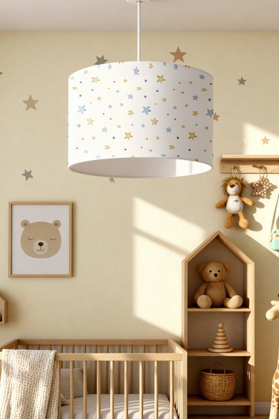 EVPANYA Su Rengi Yıldızlar Desenli Çocuk Odası Avize