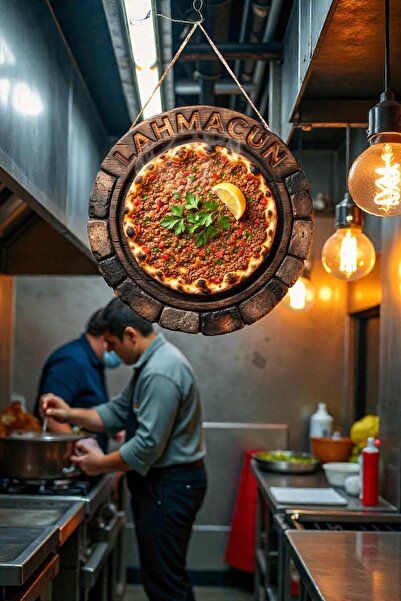 Nod Kebapçı ve Restoranlar İçin Dekoratif Lahmacun Duvar Kapı Süsü - Askılı Model