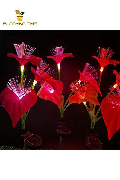 BLOOMING TIME مصباحان LED ملونان من الألياف الضوئية على شكل زهرة الكالا الشمس...