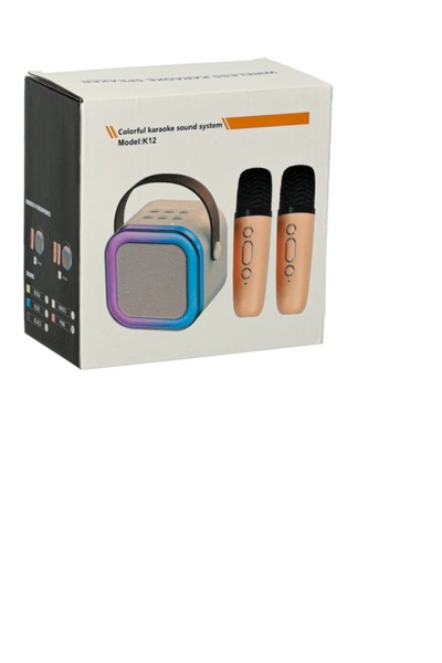 Impack Karaoke Speaker Set, 2 Wireless Microphones, Impact Vision®, Bluetooth 5.3, Portable, Rechargeable, Beige