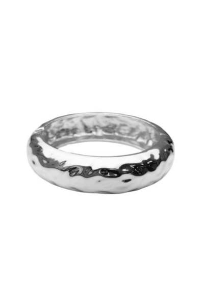 neslyaccessories Hammered Textured Silver Handcuffs