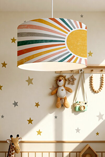 EVPANYA Renkli Bohem Güneş Desenli Çocuk Odası Avize