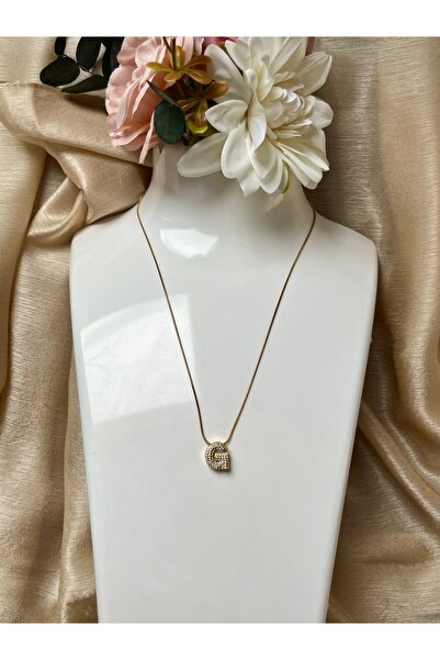 KOLYECHİ Zirkon Taşlı İnce Zincirli G Harfli Kolye | Gold Rengi | Pırlanta Gö...