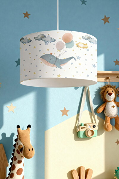 EVPANYA Uçan Balina Desenli Çocuk Odası Avize