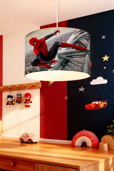 EVPANYA Betondaki Örümcek Desenli Çocuk Odası Avize