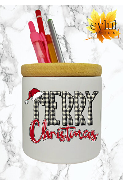 Eylül Design هدية عيد الميلاد المجيد لعام مطبوع من السيراميك الخشبي بتفاصيل د...