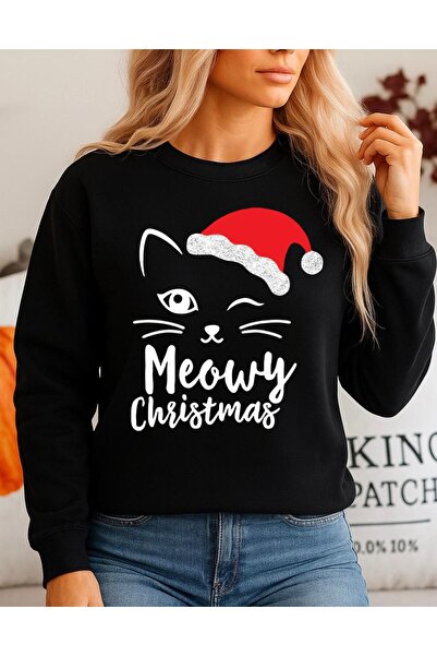 OEM Hanorac negru Meowy 100% bumbac