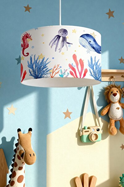 EVPANYA Deniz Hayvanları Desenli Çocuk Odası Avize