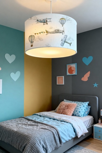 EVPANYA Havadaki Araçlar Desenli Çocuk Odası Avize