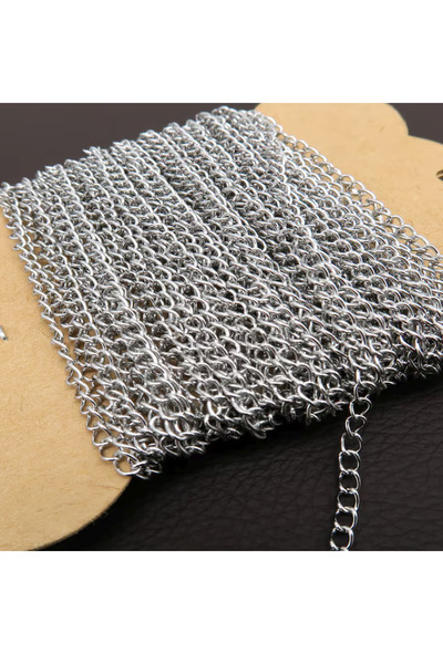 Lenochka 0.8 Uzatma Kolye Bileklik Yapımı Nikel Ek Zinciri 1 Metre