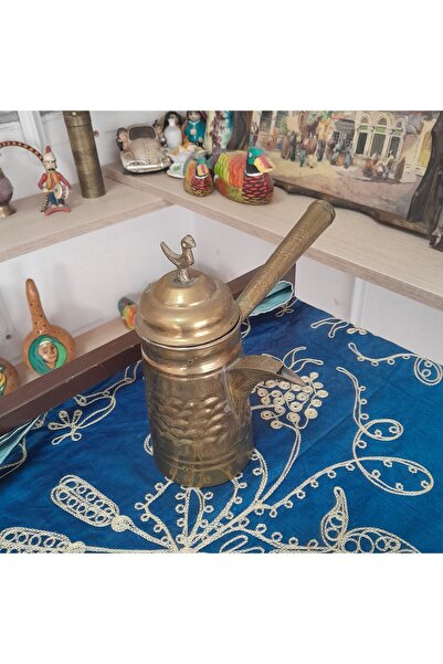 hatıralar Antika Pirinç Kuşlu Mırra Cezvesi