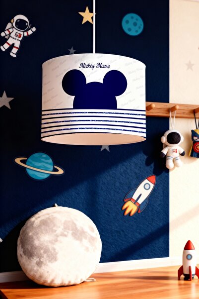EVPANYA Mavi Mickey Mouse Desenli Çocuk Odası Avize