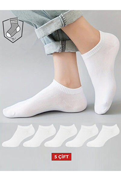 Cousen Комплект от 5 чифта бели унисекс памучни чорапи за ежедневни спортове,...