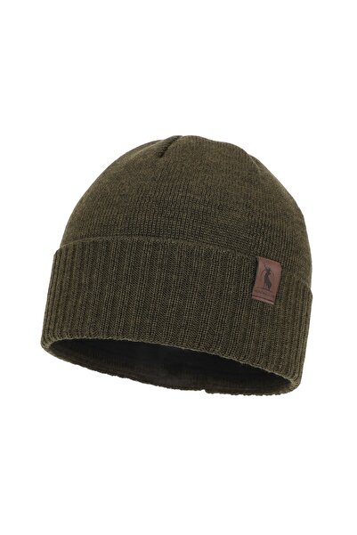 OEM Hogan Men's Winter Hat, Merino Wool, Khaki Color, Hunter, Size 55-60