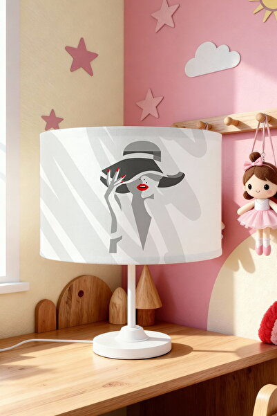 EVPANYA عاكس الضوء لغرفة الأطفال بنمط صورة ظلية لامرأة باللون الرمادي