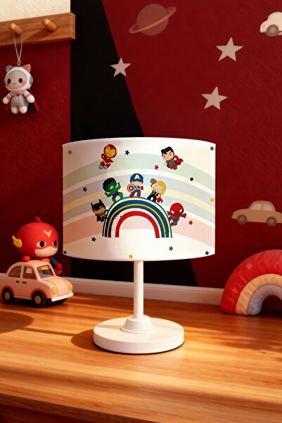 EVPANYA Little Heroes in the Rainbow Patterned Children's Room Lampshade