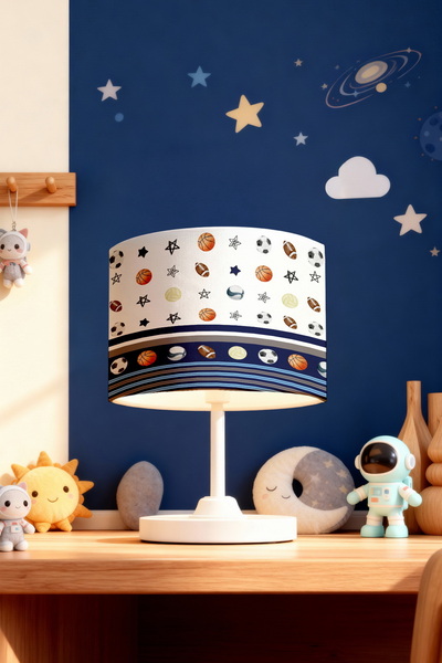 EVPANYA عاكس الضوء لغرفة الأطفال بنمط كرات رياضية مخططة