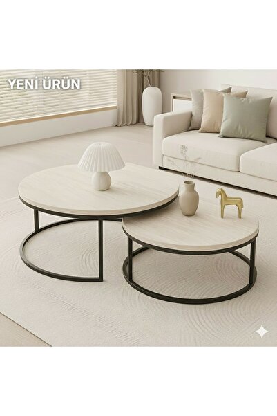 EDMONDA EV AKSESUAR ULTRA LÜX ORTA SEHPA İKİLİ ORTA SEHPA METAL SEHPA