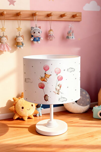 EVPANYA Pink Balloon Flying Animals Patterned Children's Room Lampshade