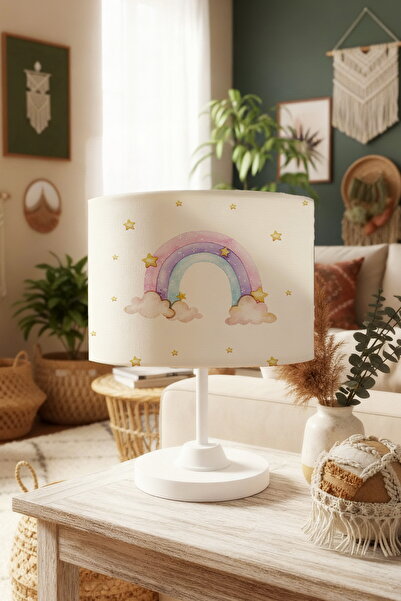 EVPANYA Powder White Rainbow Patterned Children's Room Lampshade