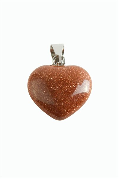 Marsilyan Coffee Star Heart Natural Stone Pendant Small 1.5 cm Ilkel-Bjt940