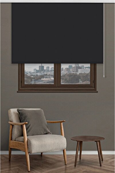 Perdehane Kalın Keten Düz Zebra Güneşlik Stor Perde (SİYAH) – Alüminyum Kasa ...