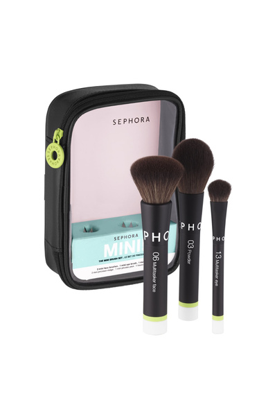 SEPHORA The Mini Brush Set Mini Seyahat Fırça Seti 3 Adet Çantalı Elsbeauty