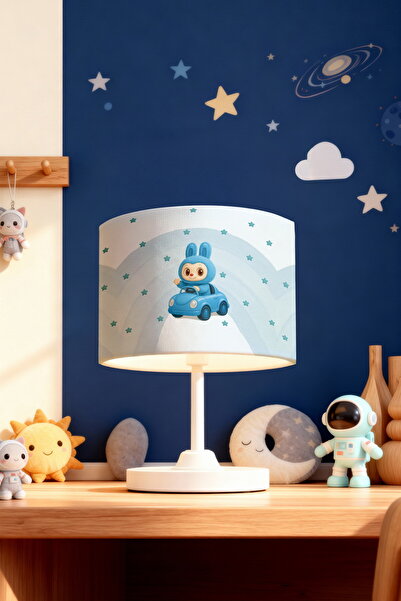 EVPANYA Rainbow Blue Pofi Patterned Kids Room Lampshade