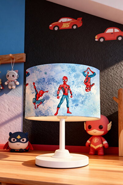 EVPANYA عاكس الضوء لغرفة الأطفال بنمط الرجل العنكبوت الأزرق الثلاثي