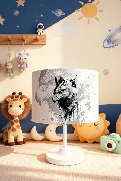 EVPANYA Black and White Eagle Patterned Children's Room Lampshade