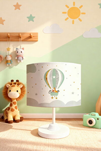 EVPANYA Safari Patterned Children's Room Lampshade with Flying Balloons