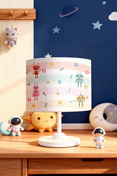 EVPANYA Colorful Robot Family Patterned Children's Room Lampshade