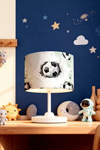 EVPANYA عاكس الضوء لغرفة الأطفال بنمط كرات كرة القدم باللون الرمادي والأخضر
