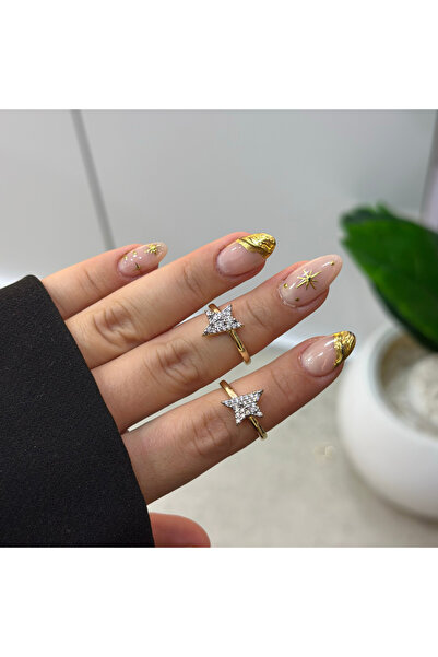 SU PERİSİ TAKI BİJUTERİ خاتم نجمة ذهبية صغيرة قابل للتعديل