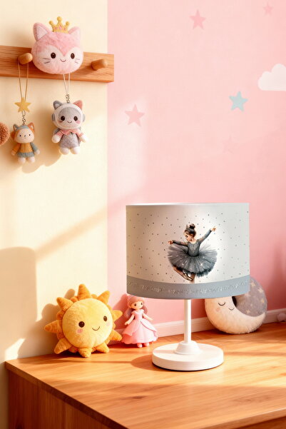 EVPANYA عاكس الضوء لغرفة الأطفال بنمط راقصة الباليه باللون الرمادي