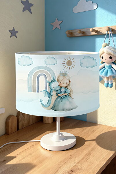 EVPANYA Dragon Family and Princess Patterned Children's Room Lampshade