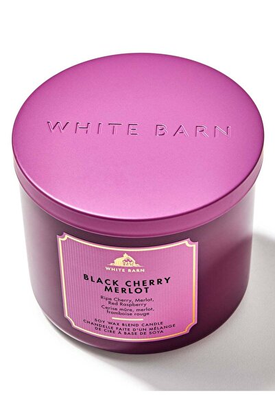 Bath & Body Works شمعة كرز أسود ميرلوت بثلاثة فتائل