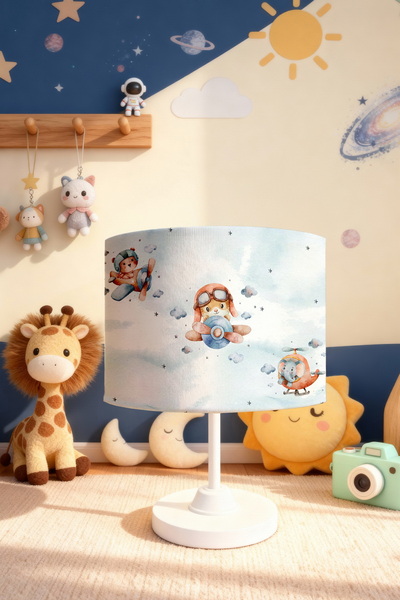 EVPANYA عاكس الضوء لغرفة الأطفال بنمط الطيارين المسافرين في السحابات