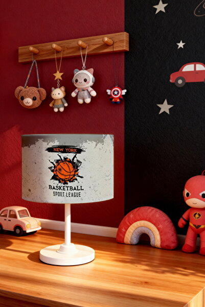 EVPANYA Gray Basketball Players Patterned Children's Room Lampshade