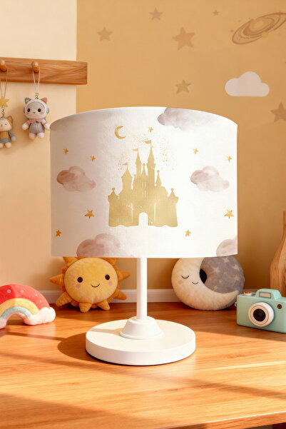 EVPANYA Golden Dream Castle Patterned Children's Room Lampshade