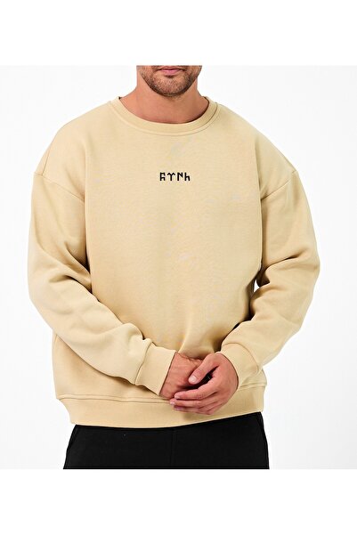 Uniquetex Turkish Printed Oversized Sweatshirt Crew Neck