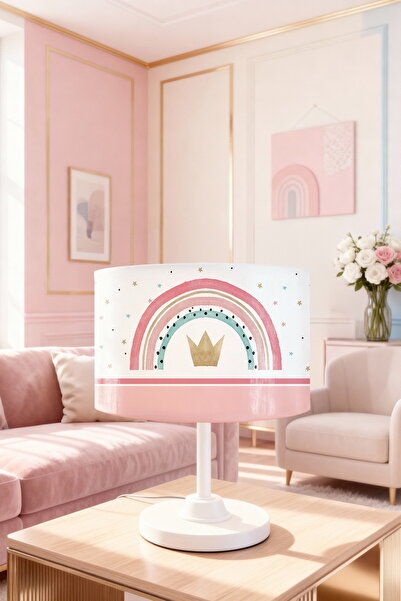 EVPANYA عاكس الضوء لغرفة الأطفال بنمط تاج الملك المرصع بالنجوم باللون الوردي