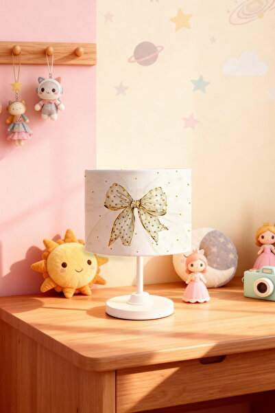 EVPANYA Glitter Bow Patterned Children's Room Lampshade