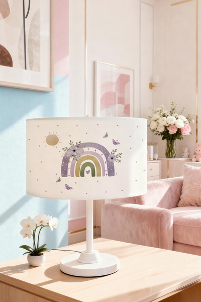 EVPANYA عاكس الضوء لغرفة الأطفال بنمط الفراشة والزهور والقوس قزح باللون الأرج...