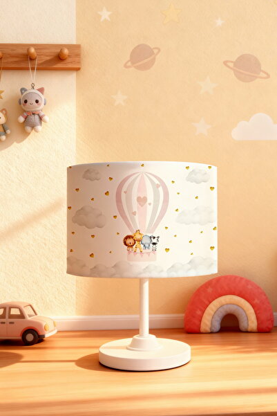 EVPANYA Pink Balloon Flying Animals Patterned Children's Room Lampshade