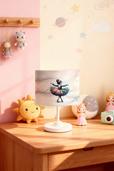 EVPANYA Rainbow Ballerina Patterned Children's Room Lampshade