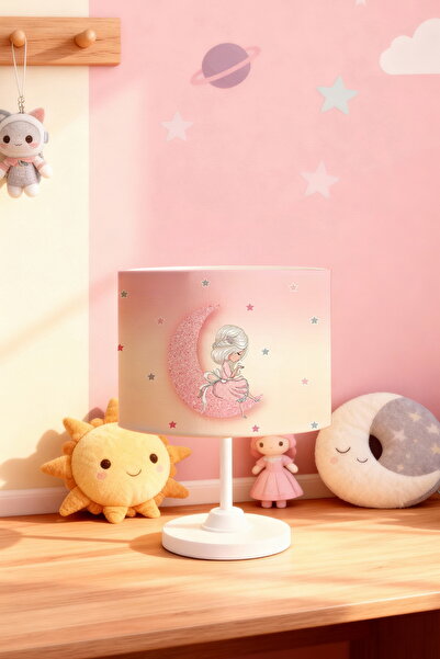 EVPANYA Shimmering Moon Princess Patterned Children's Room Lampshade