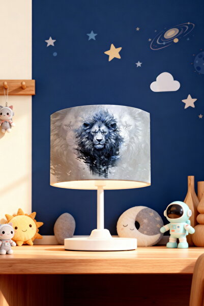 EVPANYA عاكس الضوء لغرفة الأطفال بنمط الأسد الملك باللون الأزرق الداكن