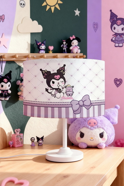 EVPANYA عاكس الضوء لغرفة الأطفال بنمط كورومي النائم مع فيونكة أرجوانية